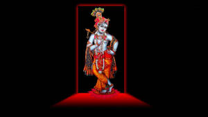 Krishna Hd Red And Black Wallpaper