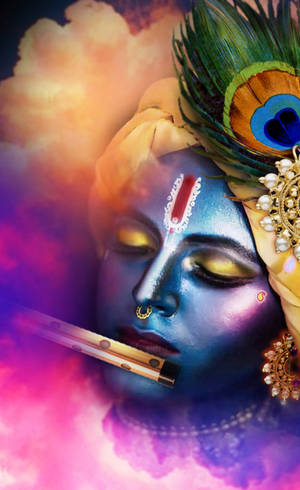 Krishna Iphone Colorful Smokes Wallpaper
