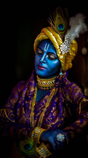 Krishna Iphone Traditional Clothes Wallpaper