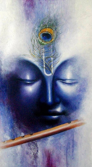 Krishna Iphone Watercolor Face Art Wallpaper