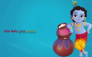 Krishna Janmashtami Cartoon Wallpaper