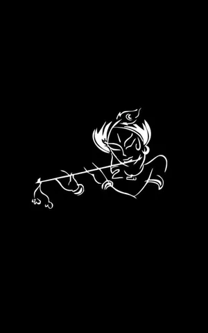 Krishna With Flute Pop Art Wallpaper