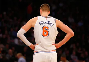 Kristaps Porzingis Jersey Number 6 Wallpaper