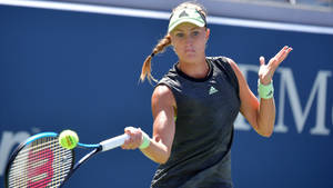 Kristina Mladenovic In Action Wallpaper