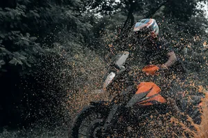 Ktm Rc 390 On Dirt Wallpaper