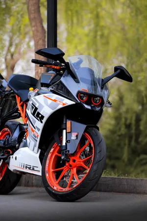 Ktm Rc 390 Orange Wheels Wallpaper