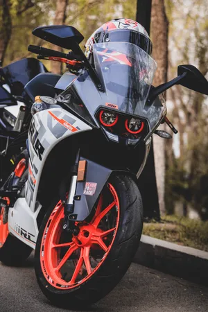 Ktm Rc 390 Portrait Front View Wallpaper