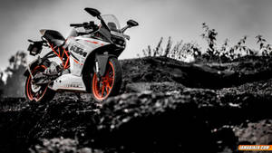 Ktm Rc 390 White And Orange Wallpaper