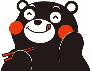Kumamon Savoring With Chopstick Wallpaper