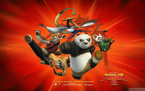 Kung Fu Panda Leaping With The Furious Five Wallpaper