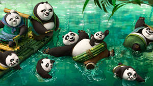 Kung Fu Panda With His Family Wallpaper