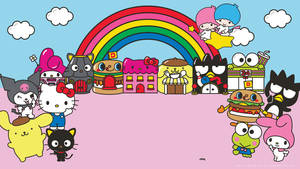 Kuromi And Friends Under The Rainbow Wallpaper