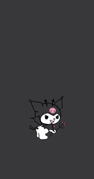 Kuromi Iphone Plain Black Wallpaper