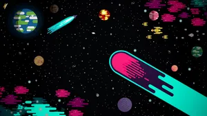 Kurzgesagt Asteroids Wallpaper