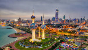 Kuwait Vast City Lights Wallpaper