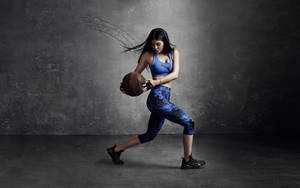 Kylie Jenner In Basketball Photoshoot Wallpaper