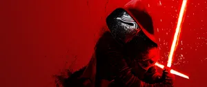 Kylo Ren From Star Wars Red Ultra Wide Hd Wallpaper