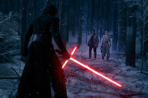 Kylo Ren In Dark Forest Star Wars Landscape Wallpaper