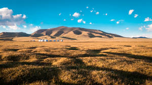 Kyrgyzstan Grasslands And Mountains Wallpaper