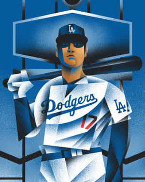 L A Dodgers Baseball Player Illustration Wallpaper