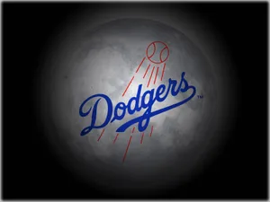 L A Dodgers Logoon Dark Background Wallpaper