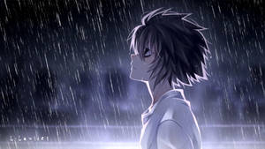 L Death Note Walking Most Beautiful Rain Wallpaper