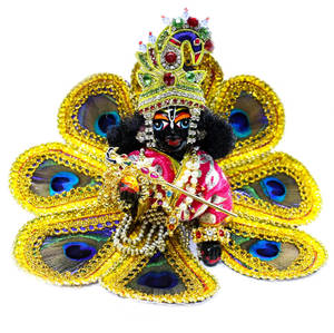 Laddu Gopal In Peacock Dress Wallpaper