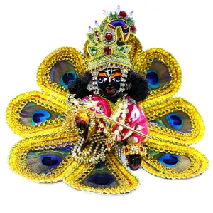 Laddu Gopal In Peacock Dress Wallpaper