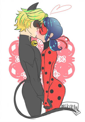 Ladybug And Cat Noir Kiss Fan Art Wallpaper