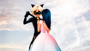 Ladybug And Cat Noir Kiss Wedding Dress Wallpaper