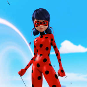 Ladybug_ Hero_ Pose_ Sky_ Background Wallpaper
