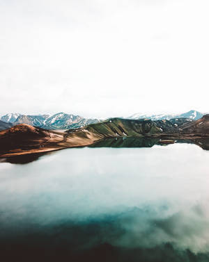 Lake Across A Mountain Nature Scenery Wallpaper