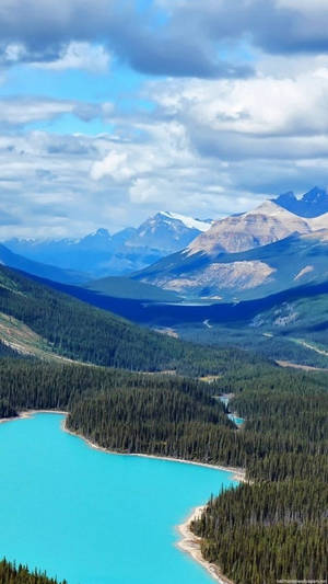 Lake And Mountains In Canada Iphone Wallpaper
