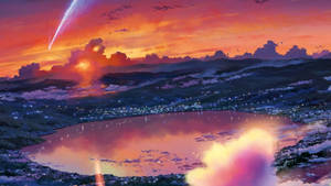 Lake Itomori Sunset Kimi No Na Wa Wallpaper