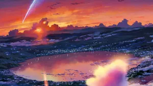 Lake Itomori Sunset Kimi No Na Wa Wallpaper