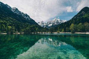 Lake Near The Alps Wallpaper