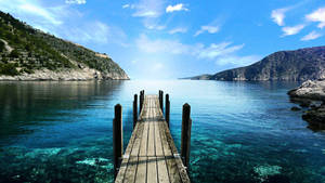 Lake View With Deep Blue Water Wallpaper