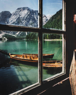 Lake Window View Wallpaper