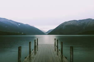 Lake With A Dock Wallpaper