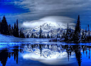 Lakes Reflection Winter Wonderland Desktop Wallpaper