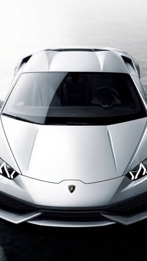 Lamborghini Iphone White Aesthetic Top View Wallpaper