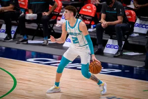 Lamelo Ball In Basketball Court Wallpaper