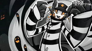 Lapfox Furry In Stripes Wallpaper