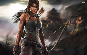 Lara Croft, Brave Adventurer Ready To Explore New Lands. Wallpaper