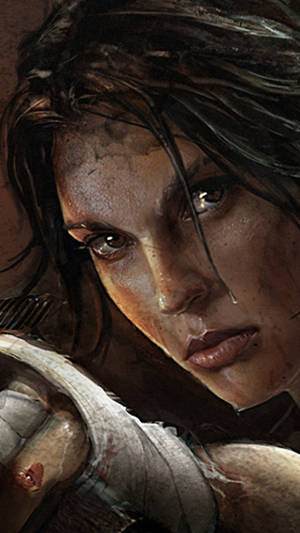 Lara Croft Iphone Close-up Wallpaper