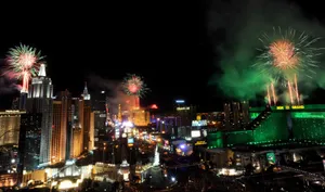 Las Vegas Strip Fireworks Display Wallpaper
