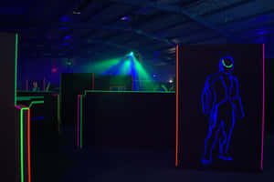 Laser Tag Arena Night Game Wallpaper