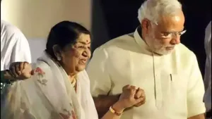 Lata Mangeshkar And Narendra Modi Wallpaper