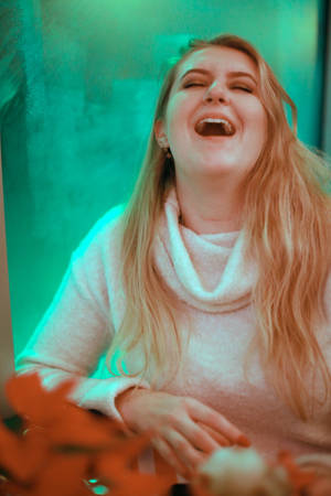 Laughing Blonde Lady