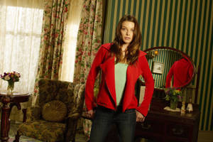 Lauren German In A Red Jacket Wallpaper